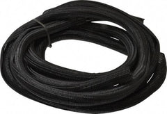 Techflex - Black Braided Cable Sleeve - 10' Coil Length, -103 to 257°F - Caliber Tooling