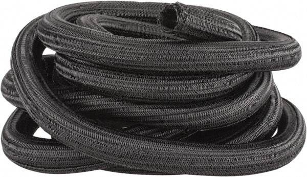 Techflex - Black Braided Cable Sleeve - 25' Coil Length, -103 to 257°F - Caliber Tooling