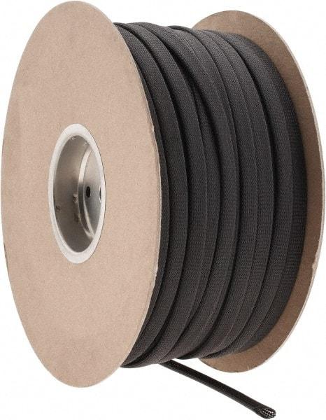 Techflex - Black Braided Expandable Cable Sleeve - 500' Coil Length, -103 to 257°F - Caliber Tooling