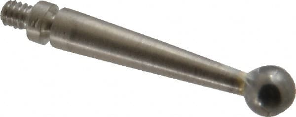 Mitutoyo - 3mm Ball Diam, Steel, Ball Test Indicator Contact Point - 0.74" Contact Point Length, Use with Mitutoyo 513 Series Dial Test Indicators - Caliber Tooling