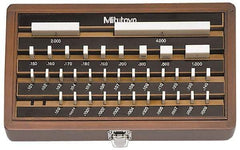 Mitutoyo - 36 Piece, 0.05 to 4", Grade 0, Ceramic Gage Block Set - Square, 12µ (4"), 5µ (0.05-0.4"), 6µ (0.45-1"), 8µ (2") Tolerance - Caliber Tooling