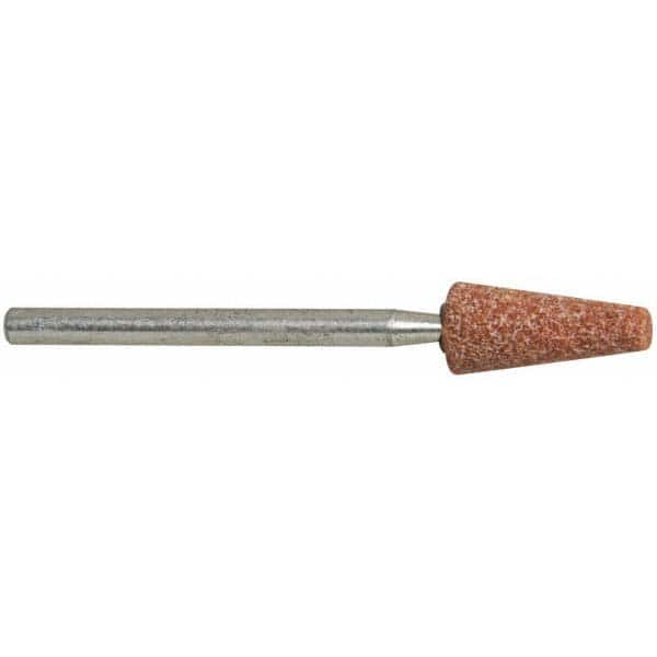 Mounted Point: 5/8″ Thick, 1/8″ Shank Dia, B53, Medium Burnt Orange, Aluminum Oxide, 1-1/2″ Shank Length