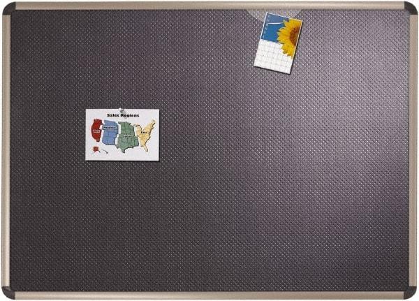 Quartet - 48" Wide x 36" High Cork Bulletin Board - Embossed Foam, Black - Caliber Tooling