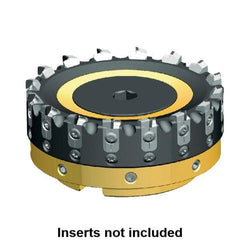 Kennametal - 10 Inserts, 80mm Cut Diam, 27mm Arbor Diam, 3mm Max Depth of Cut, Indexable Square-Shoulder Face Mill - 0/90° Lead Angle, 50mm High, Series AluMill - Caliber Tooling