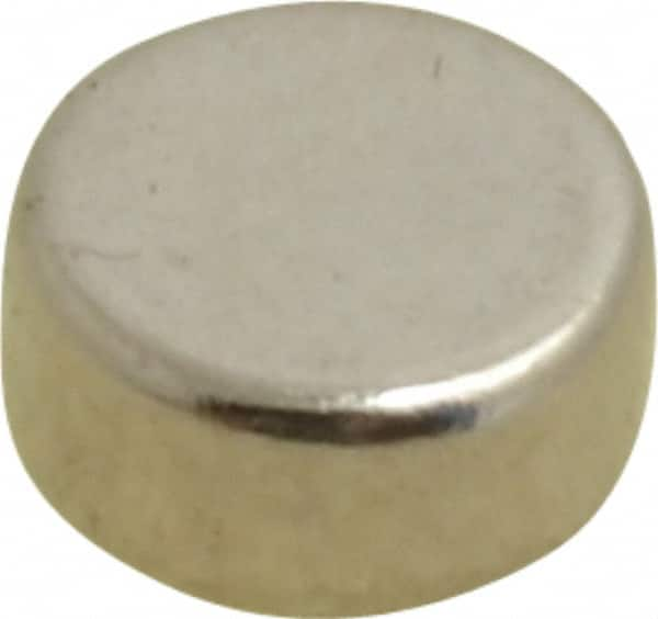 Mag-Mate - 0.22" Diam x 0.1" High Neodymium Rare Earth Magnet - 1 Lb Max Capacity, 200°F Max, Nickel Plated - Caliber Tooling