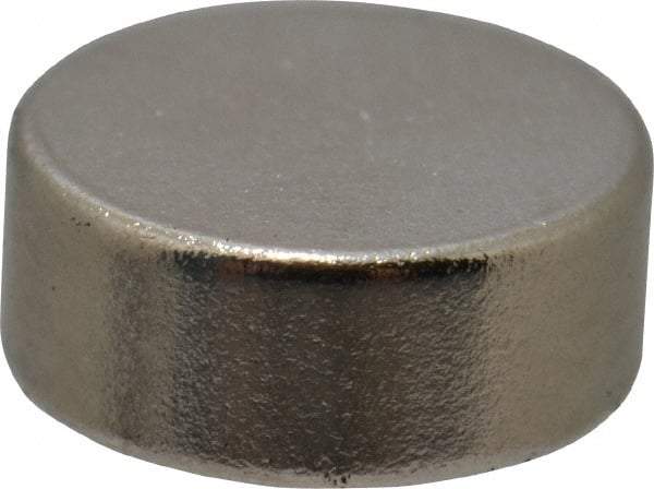 Mag-Mate - 1/4" Diam x 0.1" High Neodymium Rare Earth Magnet - 1 Lb Max Capacity, 200°F Max, Nickel Plated - Caliber Tooling