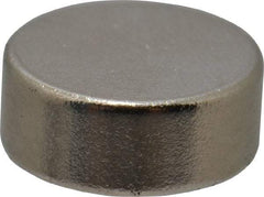 Mag-Mate - 1/4" Diam x 0.1" High Neodymium Rare Earth Magnet - 1 Lb Max Capacity, 200°F Max, Nickel Plated - Caliber Tooling