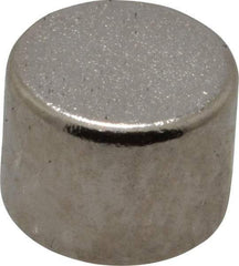 Mag-Mate - 1/4" Diam x 3/16" High Neodymium Rare Earth Magnet - 1.5 Lb Max Capacity, 200°F Max, Nickel Plated - Caliber Tooling