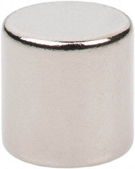 Mag-Mate - 1/4" Diam x 1/4" High Neodymium Rare Earth Magnet - 1.8 Lb Max Capacity, 200°F Max, Nickel Plated - Caliber Tooling