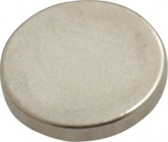 Mag-Mate - 3/8" Diam x 0.06" High Neodymium Rare Earth Magnet - 1 Lb Max Capacity, 200°F Max, Nickel Plated - Caliber Tooling