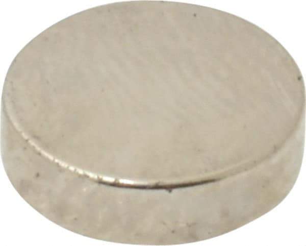 Mag-Mate - 3/8" Diam x 0.1" High Neodymium Rare Earth Magnet - 2 Lb Max Capacity, 200°F Max, Nickel Plated - Caliber Tooling