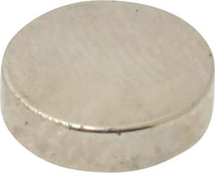 Mag-Mate - 3/8" Diam x 0.1" High Neodymium Rare Earth Magnet - 2 Lb Max Capacity, 200°F Max, Nickel Plated - Caliber Tooling