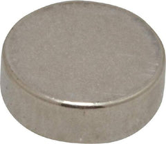 Mag-Mate - 3/8" Diam x 1/8" High Neodymium Rare Earth Magnet - 2.6 Lb Max Capacity, 200°F Max, Nickel Plated - Caliber Tooling