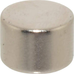 Mag-Mate - 3/8" Diam x 1/4" High Neodymium Rare Earth Magnet - 4.6 Lb Max Capacity, 200°F Max, Nickel Plated - Caliber Tooling