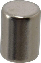 Mag-Mate - 3/8" Diam x 1/2" High Neodymium Rare Earth Magnet - 6.7 Lb Max Capacity, 200°F Max, Nickel Plated - Caliber Tooling