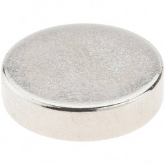 Mag-Mate - 1/2" Diam x 1/8" High Neodymium Rare Earth Magnet - 4 Lb Max Capacity, 200°F Max, Nickel Plated - Caliber Tooling