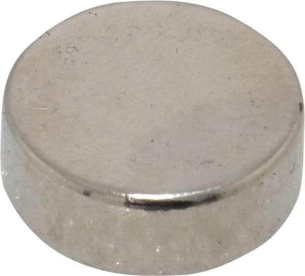 Mag-Mate - 1/2" Diam x 3/16" High Neodymium Rare Earth Magnet - 5.7 Lb Max Capacity, 200°F Max, Nickel Plated - Caliber Tooling