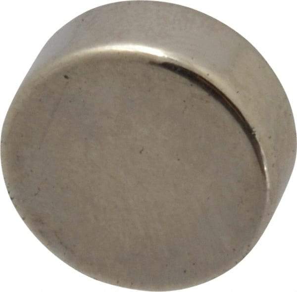 Mag-Mate - 1/2" Diam x 0.2" High Neodymium Rare Earth Magnet - 6 Lb Max Capacity, 200°F Max, Nickel Plated - Caliber Tooling