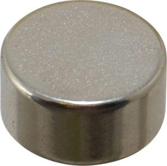 Mag-Mate - 1/2" Diam x 1/4" High Neodymium Rare Earth Magnet - 6.5 Lb Max Capacity, 200°F Max, Nickel Plated - Caliber Tooling