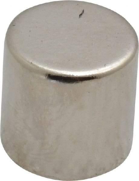 Mag-Mate - 1/2" Diam x 1/2" High Neodymium Rare Earth Magnet - 11.2 Lb Max Capacity, 200°F Max, Nickel Plated - Caliber Tooling