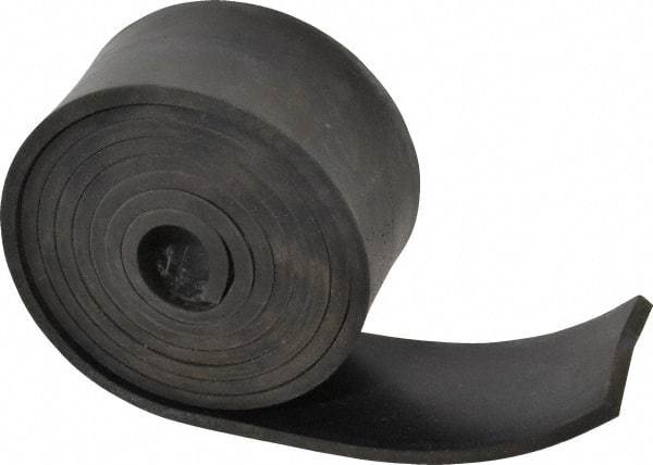 Made in USA - 3/16" Thick x 2" Wide x 60" Long, Buna-N Rubber Strip - Stock Length, 70 Shore A Durometer, 800 to 1,000 psi Tensile Strength, -20 to 170°F, Black - Caliber Tooling