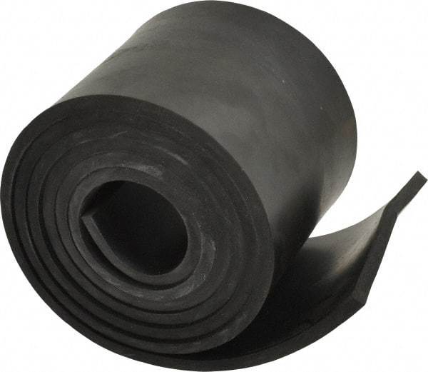 Made in USA - 1/4" Thick x 4" Wide x 60" Long, Buna-N Rubber Strip - Stock Length, 70 Shore A Durometer, 800 to 1,000 psi Tensile Strength, -20 to 170°F, Black - Caliber Tooling