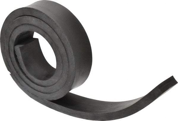 Made in USA - 1/2" Thick x 2" Wide x 60" Long, Buna-N Rubber Strip - Stock Length, 70 Shore A Durometer, 800 to 1,000 psi Tensile Strength, -20 to 170°F, Black - Caliber Tooling