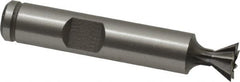 Made in USA - 3/8" Diam x 3/16" Width of Cut, 60° Included Angle, Cobalt Dovetail Cutter - 3/8" Shank Diam, 2-1/8" Overall Length, Weldon Flat, Uncoated - Caliber Tooling