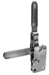 Lapeer - 700 Lb Holding Capacity, Vertical Handle, Manual Hold Down Toggle Clamp - 57° Handle Movement, 106° Bar Opening, Solid Bar, Straight Base, Carbon Steel - Caliber Tooling