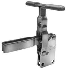 Lapeer - 600 Lb Holding Capacity, Vertical Handle, Manual Hold Down Toggle Clamp - 57° Handle Movement, 106° Bar Opening, U-Bar, Straight Base, Carbon Steel - Caliber Tooling