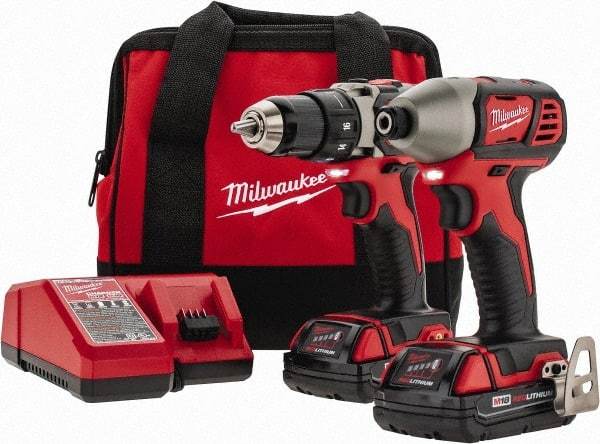 Milwaukee Tool - 18 Volt Cordless Tool Combination Kit - Includes Compact Drill/Driver & Impact Driver, Lithium-Ion Battery Included - Caliber Tooling