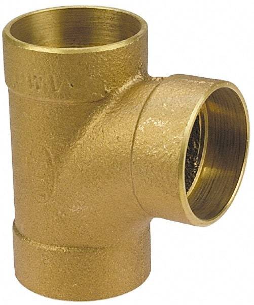 NIBCO - 3 x 3 x 2", Cast Copper Drain, Waste & Vent Pipe Tee - C x C x C - Caliber Tooling