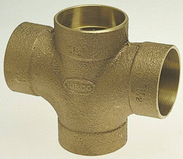 NIBCO - 2 x 1-1/2 x 1-1/2 x 1-1/2", Cast Copper Drain, Waste & Vent Pipe Double Tee - C x C x C x C - Caliber Tooling