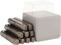 C.H. Hanson - 9 Piece, 3/16" Character Steel Stamp Set - Figures, Standard - Caliber Tooling