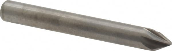 M.A. Ford - 3/16" Head Diam, 3/16" Shank Diam, 6 Flute 60° Solid Carbide Countersink - Bright Finish, 1-1/2" OAL, 0.04" Nose Diam, Single End, Straight Shank, Right Hand Cut - Caliber Tooling