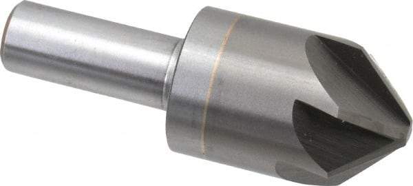 M.A. Ford - 1" Head Diam, 1/2" Shank Diam, 6 Flute 90° Solid Carbide Countersink - Bright Finish, 2-3/4" OAL, 1/4" Nose Diam, Single End, Straight Shank, Right Hand Cut - Caliber Tooling