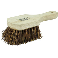 8″ Utility Scrub Brush, Palmyra Fill, Short Handle, Wood Block - Caliber Tooling