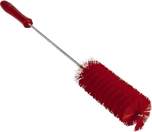 Vikan - 2" Diam Polyester Valve Brush - 19-5/8" OAL, 5-15/16" Head Length, Polypropylene & Stainless Steel Handle - Caliber Tooling