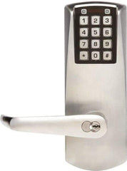 Kaba Access - Combination Entry with Key Override Lever Lockset for 1-3/8 to 2-1/4" Thick Doors - 2-3/4" Back Set, 6 or 7 Pin Length Best & Compatible (Core Not Included) Cylinder, Satin Chrome Finish - Caliber Tooling