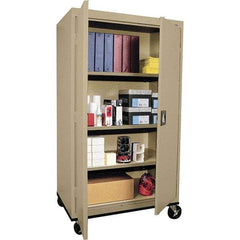 Sandusky Lee - 4 Shelf Mobile Storage Cabinet - Steel, 36" Wide x 24" Deep x 60" High, Tropic Sand - Caliber Tooling