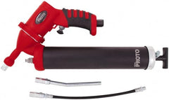 Proto - 3,600 Max psi, Air-Operated Grease Gun - 14 oz Capacity, 1/8 Thread Outlet, 3-Way, Bulk, Cartridge & Filler Pump - Caliber Tooling