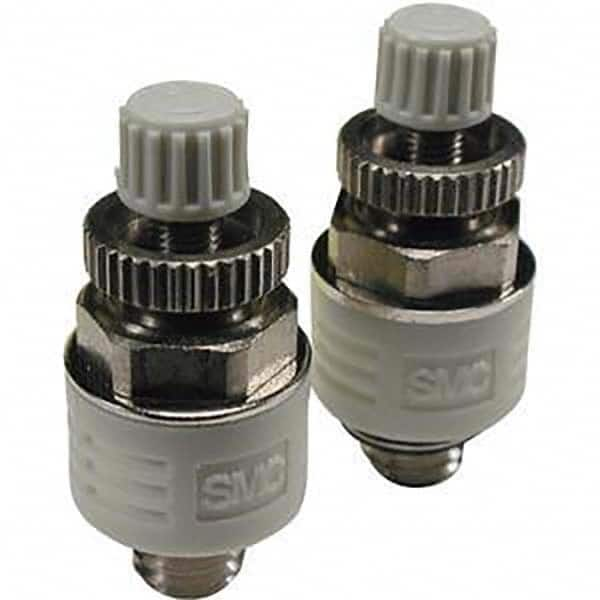 SMC PNEUMATICS - Speed & Flow Control Valves Valve Type: Metering Valve with Silencer Male Thread Size: 10-32 UNF - Caliber Tooling