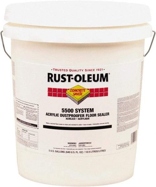 Rust-Oleum - 5 Gal Can Satin Clear Floor Coating - 150 to 300 Sq Ft/Gal Coverage, 37 g/L VOC Content - Caliber Tooling