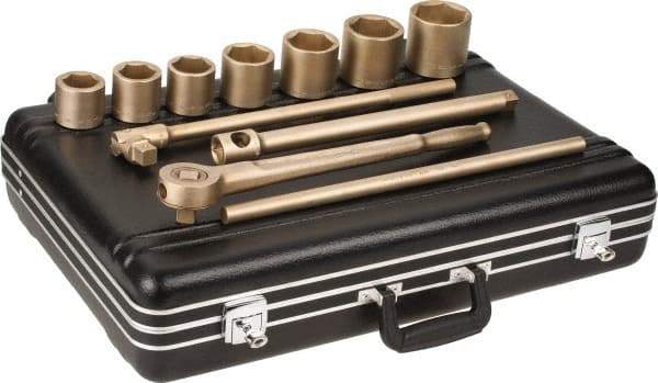 Ampco - 11 Piece 3/4" Drive Socket Set - 6 Points, 36mm to 60mm Range, Metric Measurement Standard - Caliber Tooling