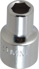 Proto - 1/2" Drive, Standard Hand Socket - 6 Points, 1-1/2" OAL, Alloy Steel, Chrome Finish - Caliber Tooling