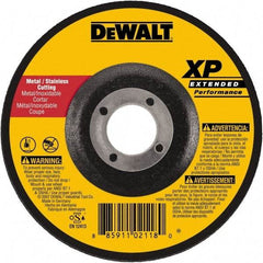 DeWALT - 24 Grit, 9" Wheel Diam, 1/4" Wheel Thickness, Type 27 Depressed Center Wheel - Zirconia Alumina, Resinoid Bond, 6,600 Max RPM, Compatible with Angle Grinder - Caliber Tooling