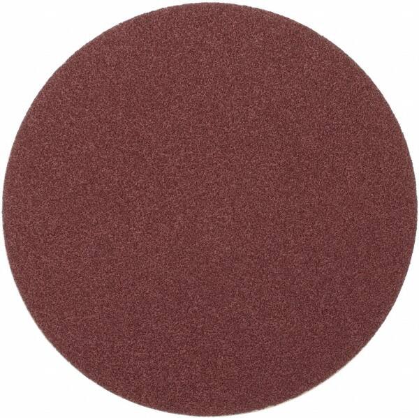 Merit Abrasives - 8" Diam, 40 Grit Aluminum Oxide Adhesive PSA Disc - Very Coarse, Black, Cloth Backing, Flexible - Caliber Tooling