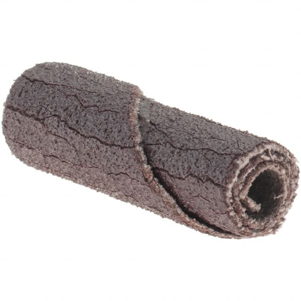 Merit Abrasives - 5/16" Max Roll Diam x 1" OAL, 120 Grit Aluminum Oxide Straight Cartridge Roll - 1/8" Pilot Hole Diam, Fine Grade - Caliber Tooling