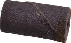 Merit Abrasives - 3/4" Max Roll Diam x 1-1/2" OAL, 80 Grit Aluminum Oxide Straight Cartridge Roll - 1/4" Pilot Hole Diam, Medium Grade - Caliber Tooling