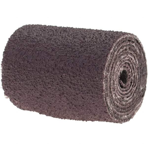 Merit Abrasives - 3/4" Max Roll Diam x 1" OAL, 80 Grit Aluminum Oxide Straight Cartridge Roll - 1/8" Pilot Hole Diam, Medium Grade - Caliber Tooling